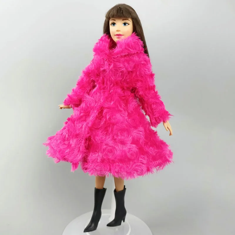 Зеленая Модная Одежда для кукол кукольный домик Barbie длинное пальто и Сумки из