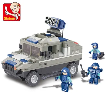

S Model Compatible with B0203 265pcs Armored Hummer Models Building Kits Blocks Toys Hobby Hobbies For Boys Girls