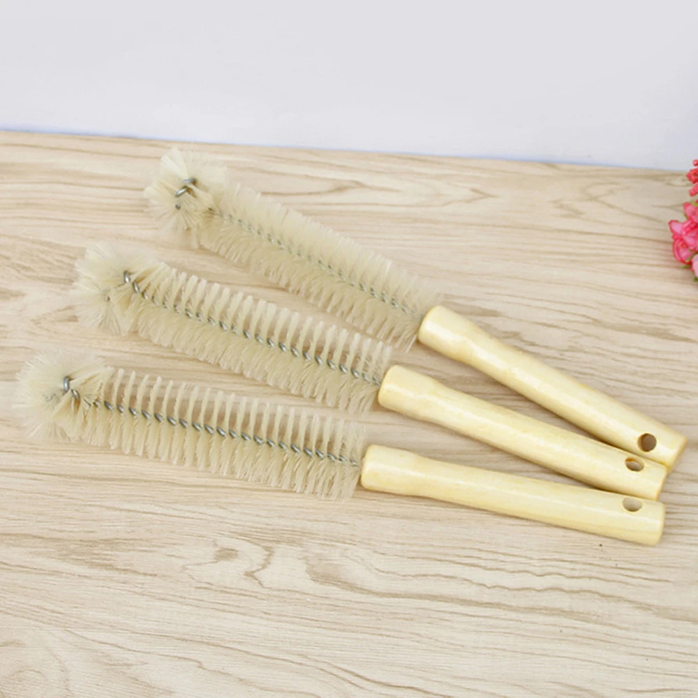 

Washing Feeding Bottles Brushes Glass Cleaner Multifunctional Long Wooden Handle Cup Cleaning Brush Pot Scrubbing Kitchen Tool