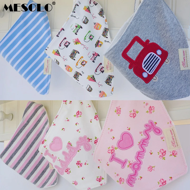 

Baby Bib Triangle Towel Cotton Double Layer Three-piece New Snap Bib 1 Set 3 Baby Girl Baby Baby Saliva Towel Bib