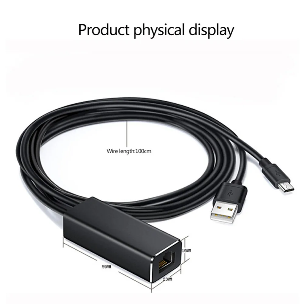 JP-S7 Ethernet-адаптер для микро-флеш-накопителя USB RJ45 10/100 Мбит сетевой карты для пожарных ТВ карты Chromecast Micro2.0 Trasfer данных