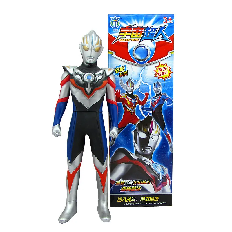 

30cm Soft Rubber Ultraman Orb Burnmite Spacium Zeperion Action Figures Model Sound Light Puppets Children's Acousto-optic Toys