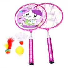 

Color Children's Entertainment Cartoon Badminton Racket Set, with Backpack, Aluminum Alloy Material, Portable and Durable