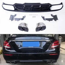 

For Benz W213 2017-2019 Standard Change to E63 AMG E Class Car Rear Bumper Lip Diffuser With Exhaust Tips high quality bumper