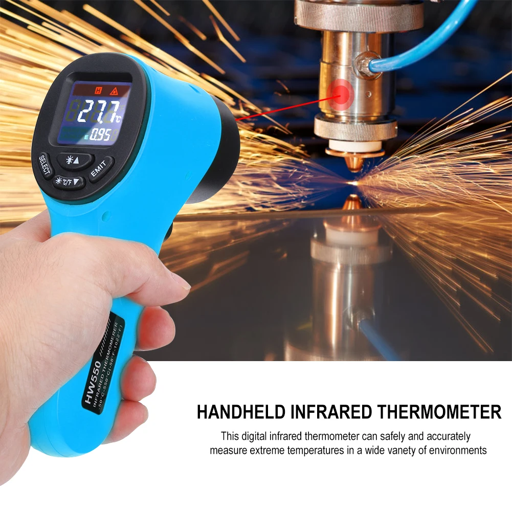 Infrared Temperature Gun Pyrometer 50:1 Industrial Laser Thermometer-50°C~1400℃  High Temp IR Thermometer for Furnace Smelt Forge - AliExpress
