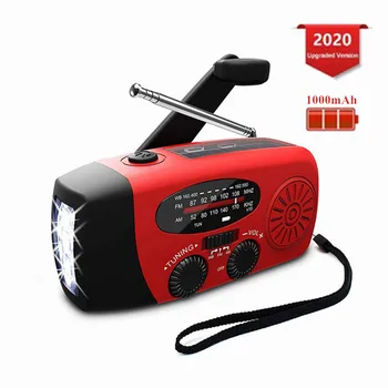

Emergency Solar Hand Crank Portable Radio AM/FM/NOAA Weather Alert Radio With LED Flashlight Reading Lamp 1000mAh Power Bank