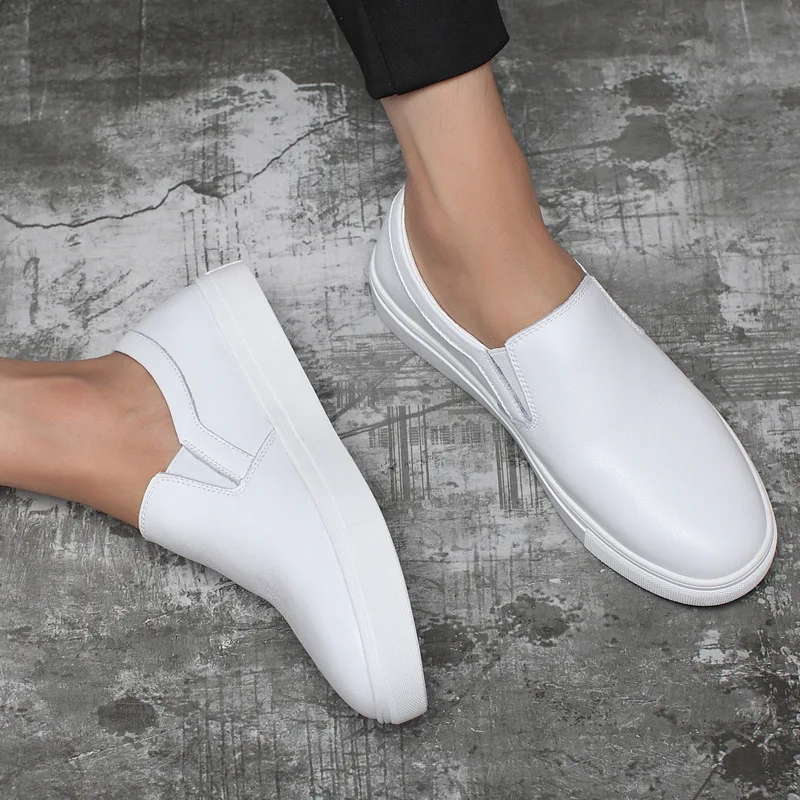 

2019 Lazy Genuine Leather Men Slip-on Summer Shoes Loafers Korean-style New Style Second Layer of Pigskin Versatile Mid-top Shoe