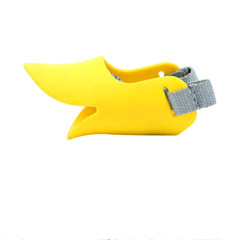 Yellow Dog Muzzle Silicone Cute Duck Mouth Mask Muzzle Bark Bite Stop Small Dog Anti-bite Masks For Dog Products Pets Accessories 1pcs - Цвет: Yellow