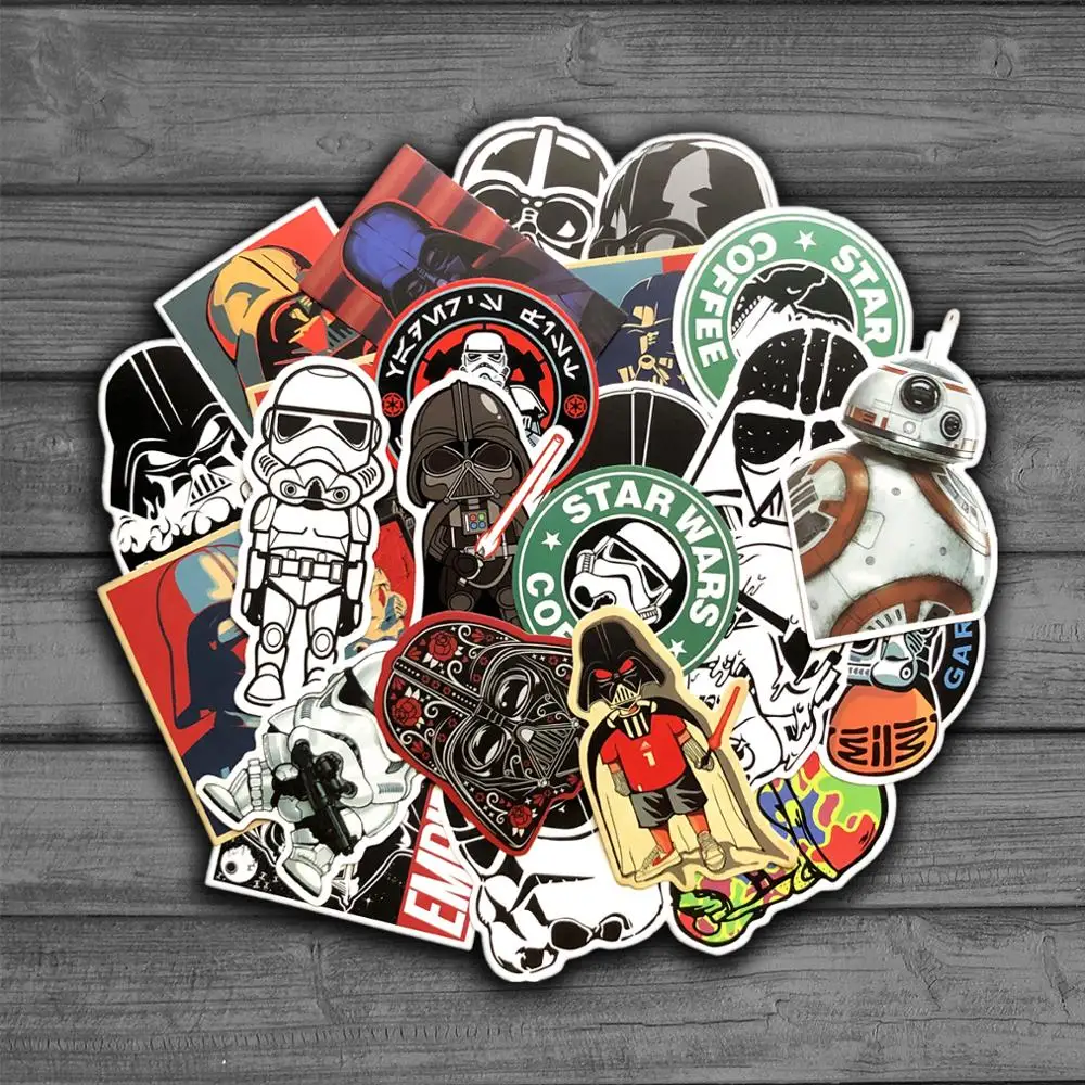 25 Kinds Star War Waterproof Fuel Cap Creative Sticker For Skateboard On Notebook Laptop Luggage font