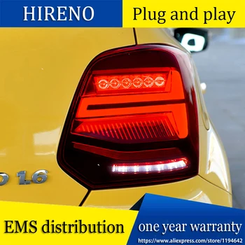 

Car Styling For Volkswagen VW Polo MK5 2011-2016 Taillights LED Tail Light Rear Lamp DRL+Brake+Reversing+Yellow Turning tailligh