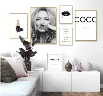 

Abstract Modern Fashion COCO Canvas Painting Black White Salon Posters Prints Nordic Wall Art Pictures Living Room Home Decor