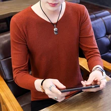 Пуловер Для мужчин брендовая одежда осенне-зимняя одежда из шерсти облегающий свитер Для мужчин Повседневное полосаты джемпер Для мужчин