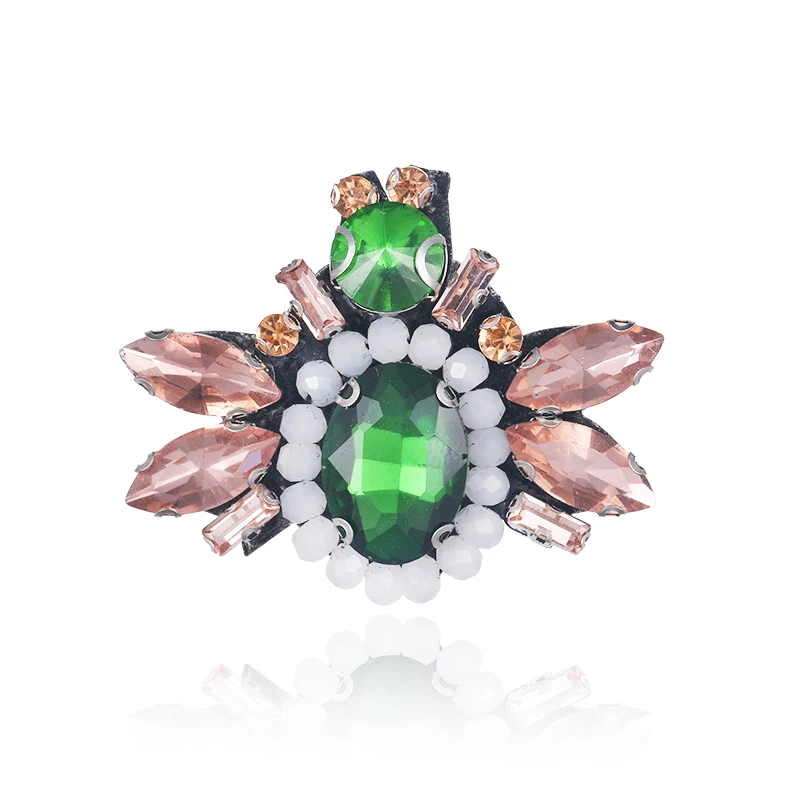 

WEIMANJINGDIAN Brand New Arrival Fabric and Acrylic Crystal Insect Pins Brooches for Women Garment Accessories