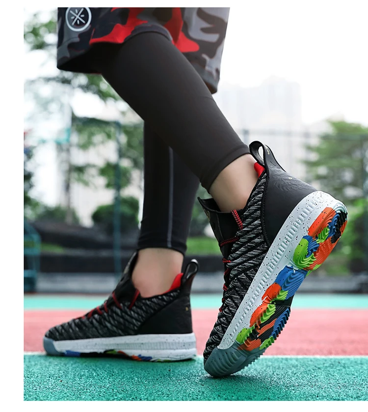 Новые баскетбольные кроссовки Lebron, обувь для мужчин и женщин, высокие дышащие Нескользящие баскетбольные кроссовки, Противоударная Мужская Спортивная обувь