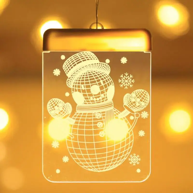 Рождественский светодиодный светильник-гирлянда, Подвесной Настенный светильник для рождественской вечеринки, для окна домашний декор, ночник, теплый свет для нового года, Рождество