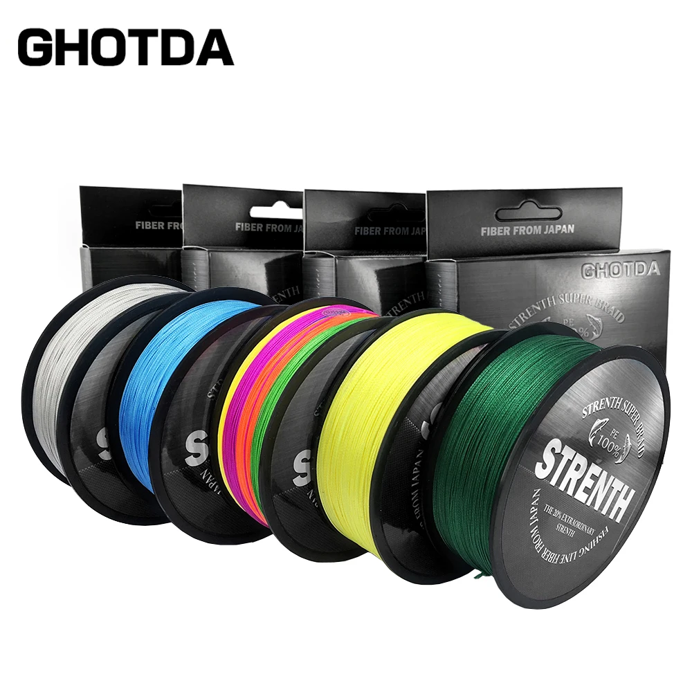 

GHOTDA PE Braided Fishing Line Fluorescent Yellow Multifilament Fishing Cord Strong Weaves 4/8/9 Strands 100M 150M 300M 500M