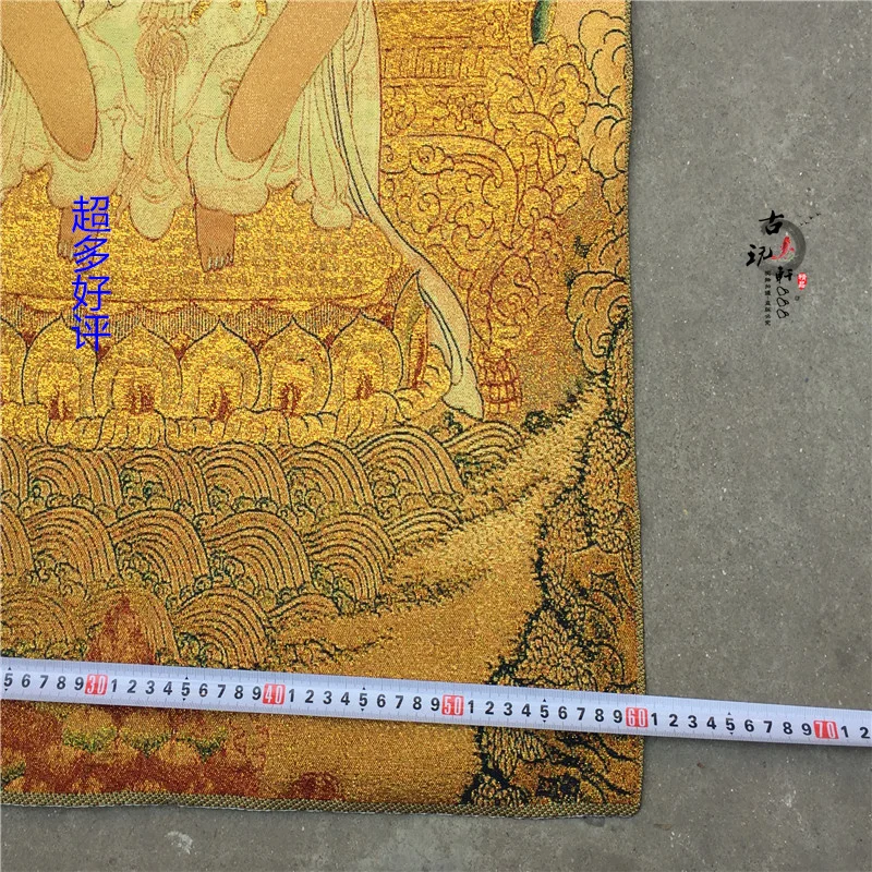 Тибетская статуя тантризма Будды, шелковая вышитая парчовая картина Thangka, золотой шелк, вышитая хлопковая вышивка