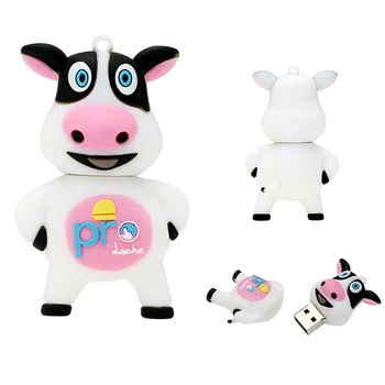 

Silicone Cow USB Flash Drive Pen drive 256GB U Disk 4 GB 8GB 16GB 32GB 64GB Pendrive Black White Animal toy Usb2.0 Memory Stick