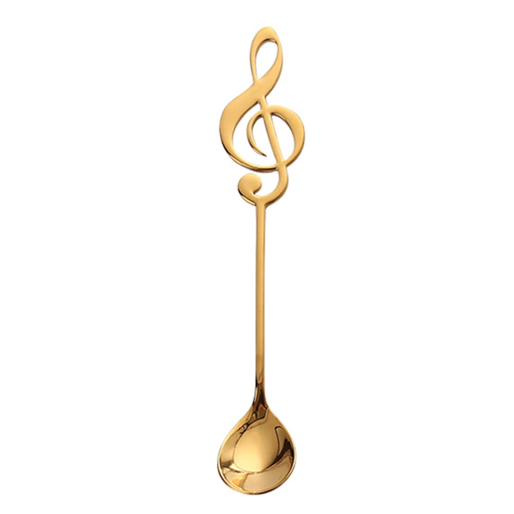 Stainless Steel Musical Notes Ice Cream Coffee Tea Stirring Spoon Tableware