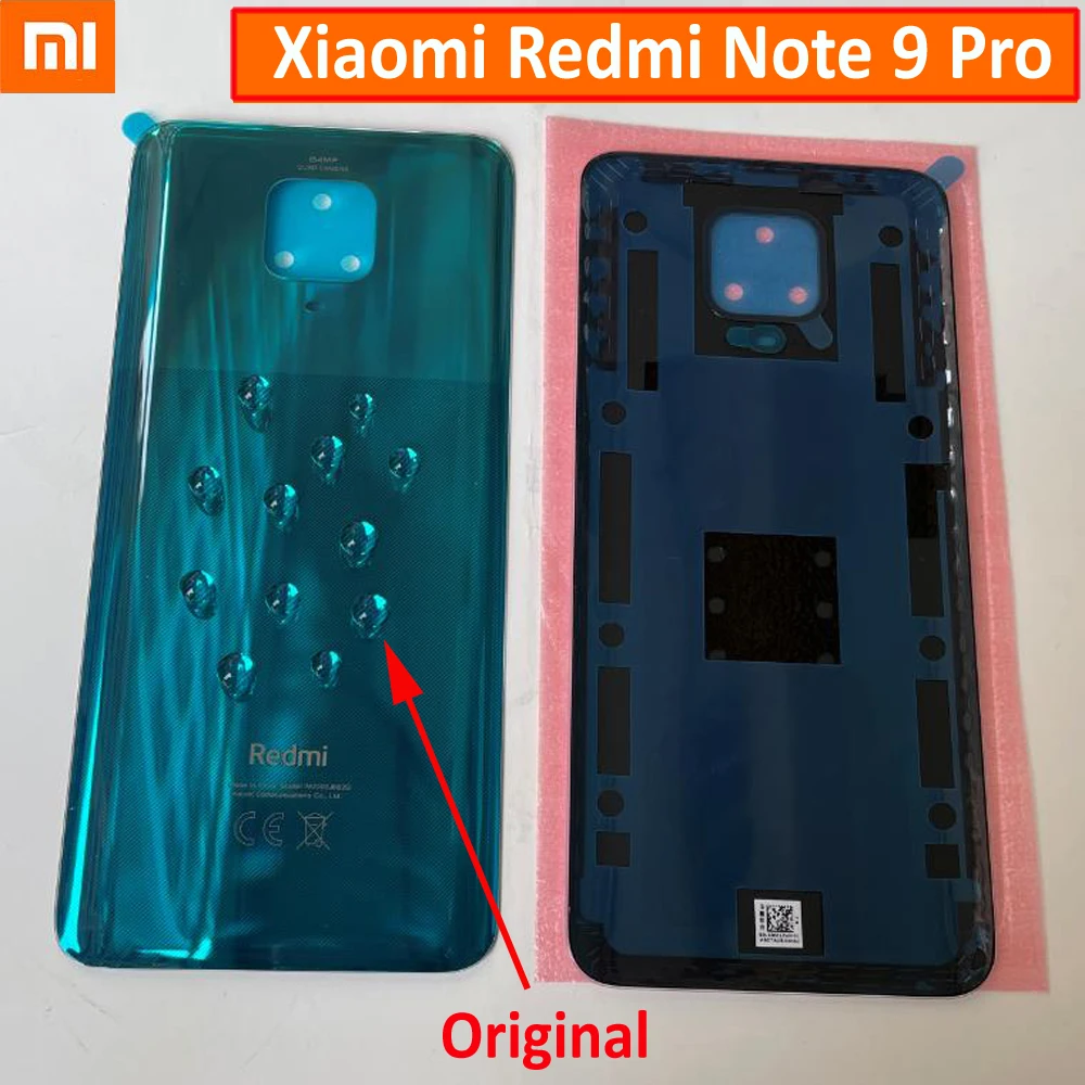 100% Original New Note 8 Pro Back Battery Cover Glass Housing Door Rear Case For Xiaomi Redmi 9 Phone Lid with Adhesive | Мобильные