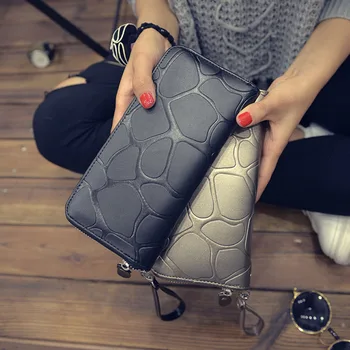 

2020 new wallet pu big stone pattern wallet multi-card zipper ladies wallet long clutch bag large capacity coin purse women bag