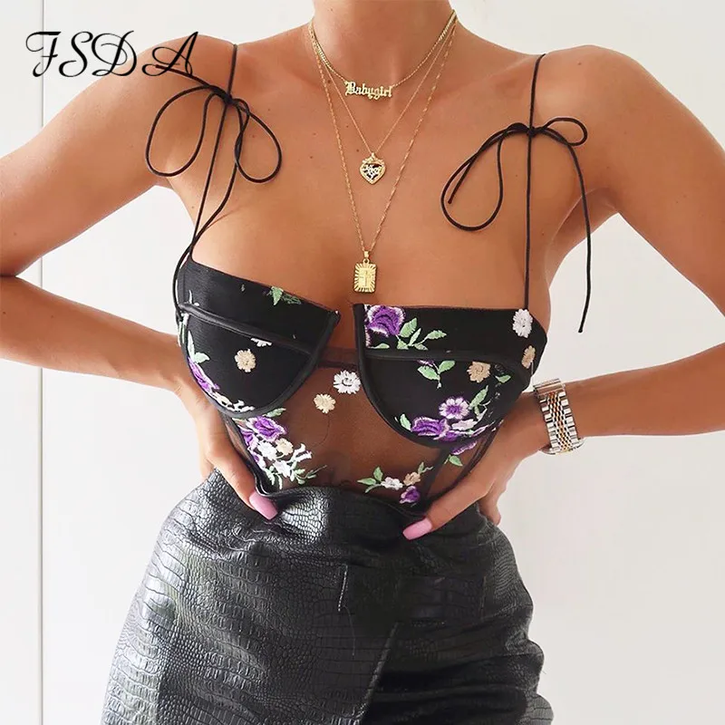 FSDA Spaghetti Strap Black Lace Bodysuit Summer Transparent Embroidery Sexy Body Top Women 2020 Backless Cami Bodysuits Ladies FSDA Spaghetti Strap Black Lace Bodysuit Summer Transparent Embroidery Sexy Body Top Women 2020 Backless Cami Bodysuits Ladies