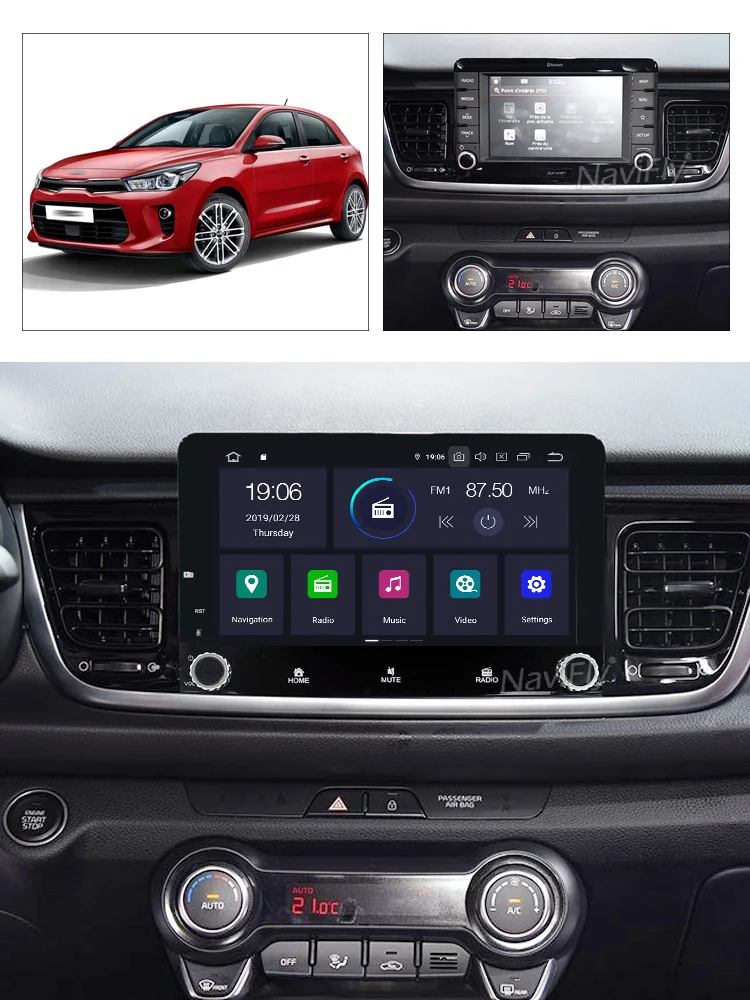Top Android 9.0 Car Radio BT Multimedia Player Navigation GPS For KIA RIO 2017 2018 2019 Car GPS BT wifi RDS 8