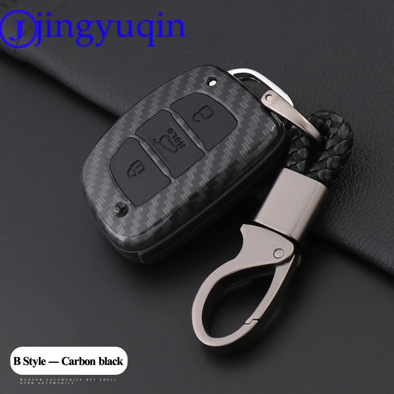 Jingyuqin чехол для ключей из углеродного волокна для hyundai I40/I30/IX25/IX35/Tucson/Verna/Solaris/elantra/I45/Santafe