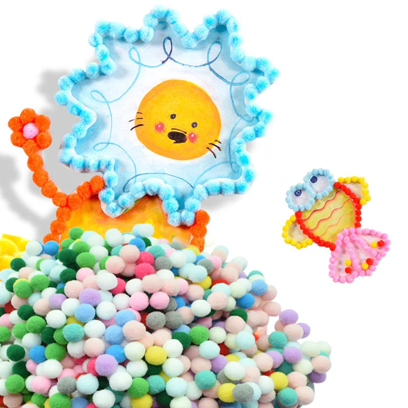 Pom Poms Craft Supplies Fluffy Ball Accessories Craft Toys 100Pcs 15/20/25mm Fluffy Soft Pompom Balls Handmade Kids Toys Wedding Decoration DIY Felt Ball Sewing