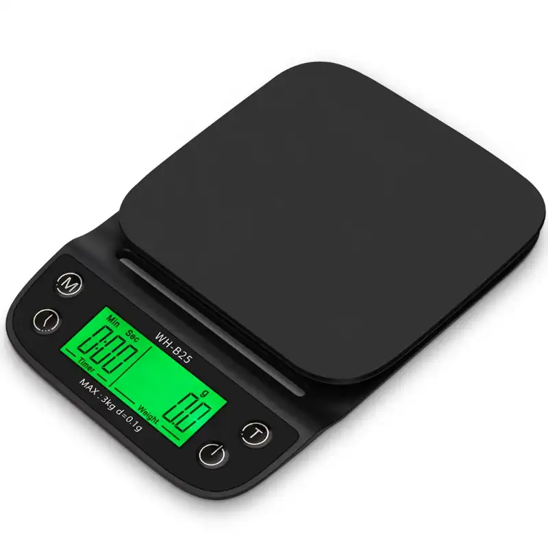 3kg 0.1g digital café cozinha escala temporizador lcd escamas de gotejamento com tigela alimentos cozinhar cozimento steelyard peso equilíbrio verde retroiluminado