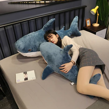 

1pcs Shark Plush Toys Popular Sleeping Pillow Travel Companion Toy Gift Shark Cute Stuffed Animal Fish Pillow Toys for Children