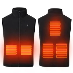 Men Heated Sweaters Autumn Thickened Coats Vest Jackets Fleece Coats 5 Heating Zones Vest Fashion Slim Long Coat Knitwear