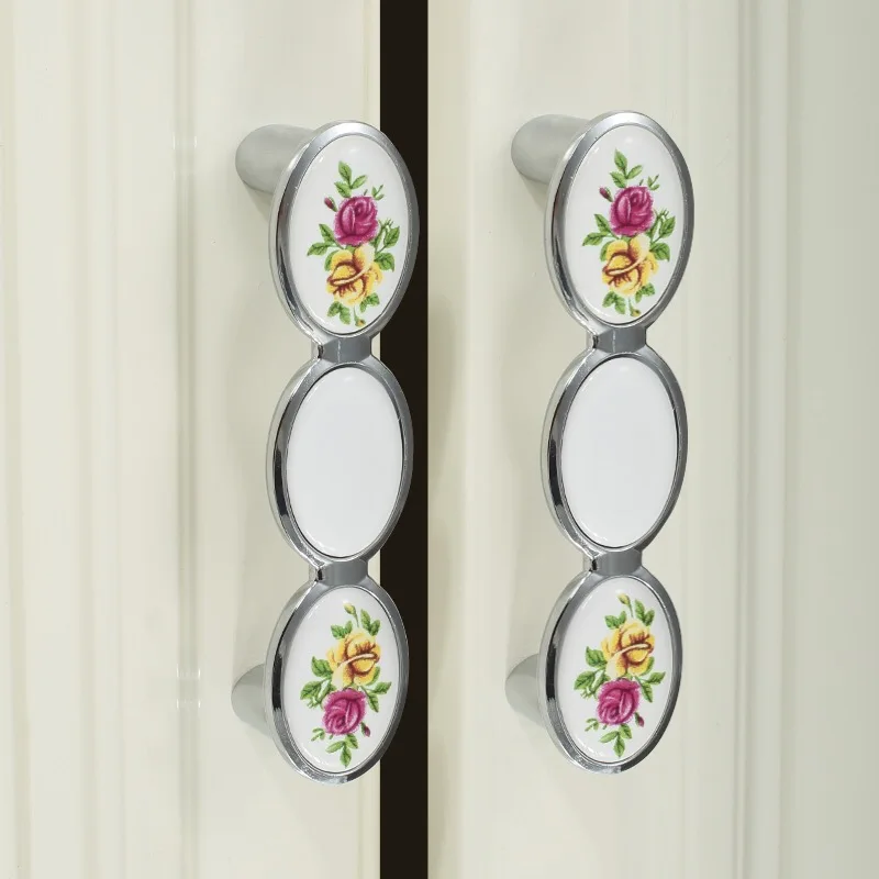

2PCS Free Shipping 96MM Funiture Handles American TV Cabinet Wardrobe Pulls 5"European Antique Drawer White Ceramic Closet knob