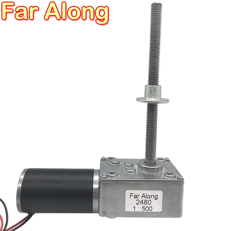 Motor de Engrenagem Mecânica com Eixo Roscado Velocidade Ajustável Metal Reversível Auto-bloqueio dc 12v 24v Comprimento 116 mm 12470rpm