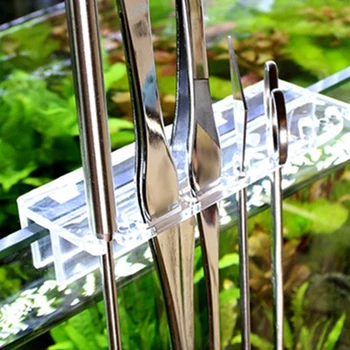 

Aquarium Maintenance Tools Acrylic Tweezers Curve Scissors Storage Holder Fish Tank Cleaning Tool Rack Accessories
