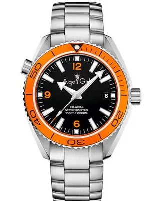 

Famous Brand New Men Automatic Mechanical Black Blue Leather Stainless Steel James Bond 007 Sapphire Watch Orange Ceramic Bezel