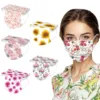10pcs Adult Floral Printed Masks Mouth-muffle Disposable Flower Pattern Face mask 3 Layer Ply Meltblown Cloth Filter Facemask 2