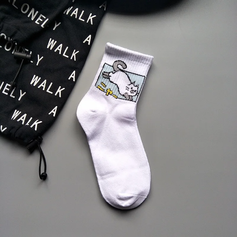 9 new fashion Harajuku women girls Hip Hop long socks cute Animal dinosaur socks for ladies funny japan cartoon socks - Цвет: 9