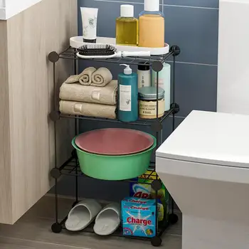

Storage Rack, Toilet, Washing Table, Corner Hole Free, Storage Of Artifact, Toilet, Bathroom Supplies, Floor Basin Shelf
