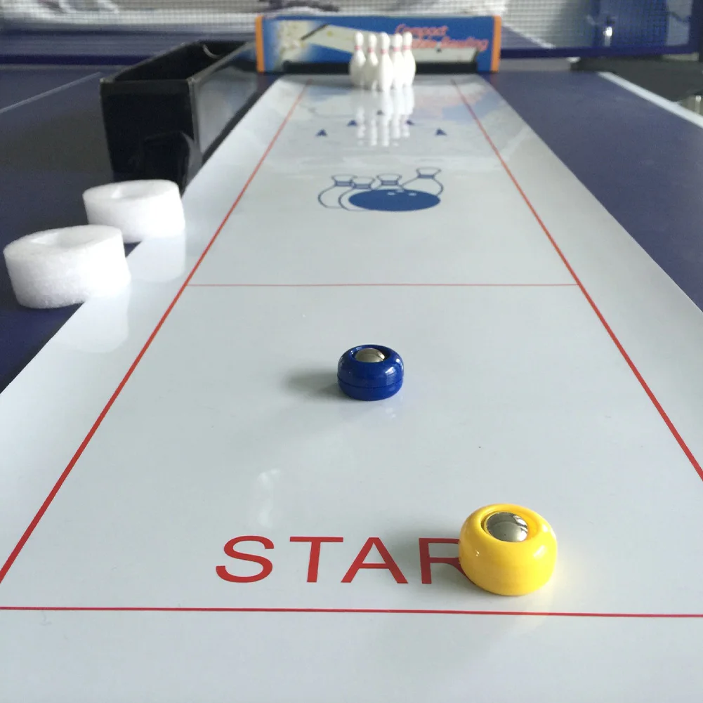 Comprar Juego de bolos de Curling portátil de sobremesa para la escuela familiar mesa de Deportes de entrenamiento para adultos Juego de Pelota de sobremesa