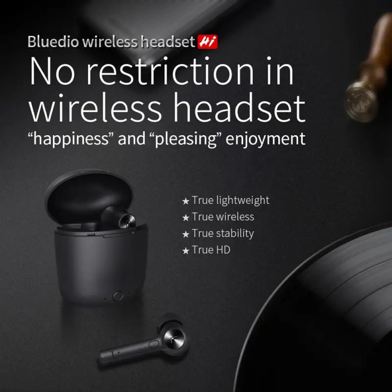 Bluedio Hi TWS Bluetooth5.0 беспроводные стерео наушники с объемным звуком музыкальные в ухо