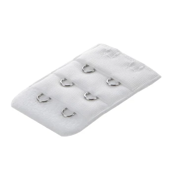 

Pair White 2-Row Hooks Adjustable Bra Strap Extender