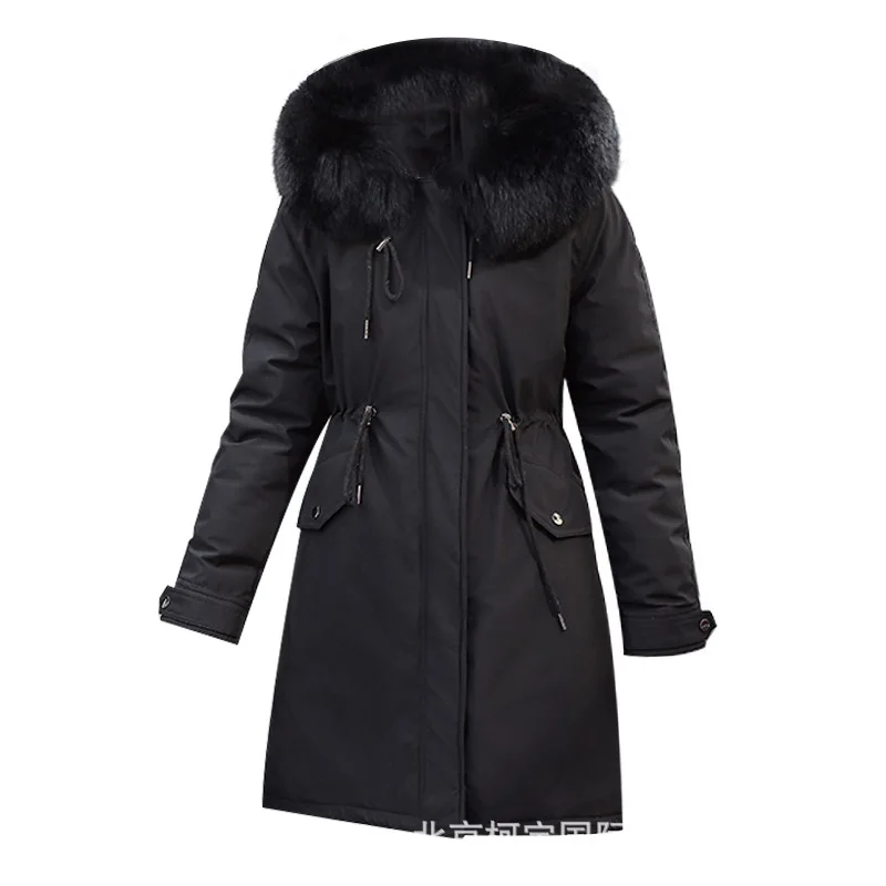 

2019 New Style Winter Women's Mid-length Hooded Large Fur Collar down Jacket Cotton-padded Clothes Coat Loose-Fit Versatile Casu