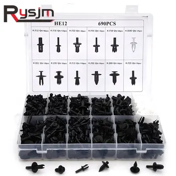 

690Pcs Plastic Car Body Push Retainer Pin Rivet Fasteners Trim Moulding Clips Kit accessories for Hyundai Nissan Renault clip