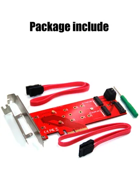 

3 Interfaces M.2 NVMe SSD NGFF to PCIE X16 Adapter M Key 2x B Key Riser Card Expansion Card Support PCI Express 3.0 4X M2 SATA