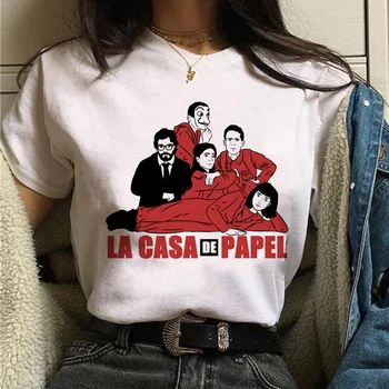 

La Casa De Papel Tshirt Funny Top Tee Fashion Female Clothes T-shirts Maycaur The House of Paper T Shirt New Money Heist Women