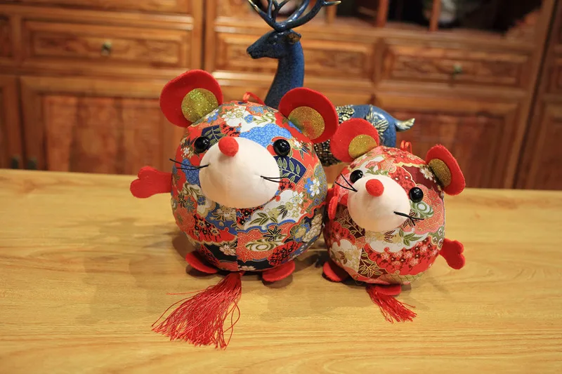 Год, милое китайское платье-талисман, плюшевая подвеска в виде мыши в Танге, мягкие игрушки, китайский год, вечерние украшения, детский подарок
