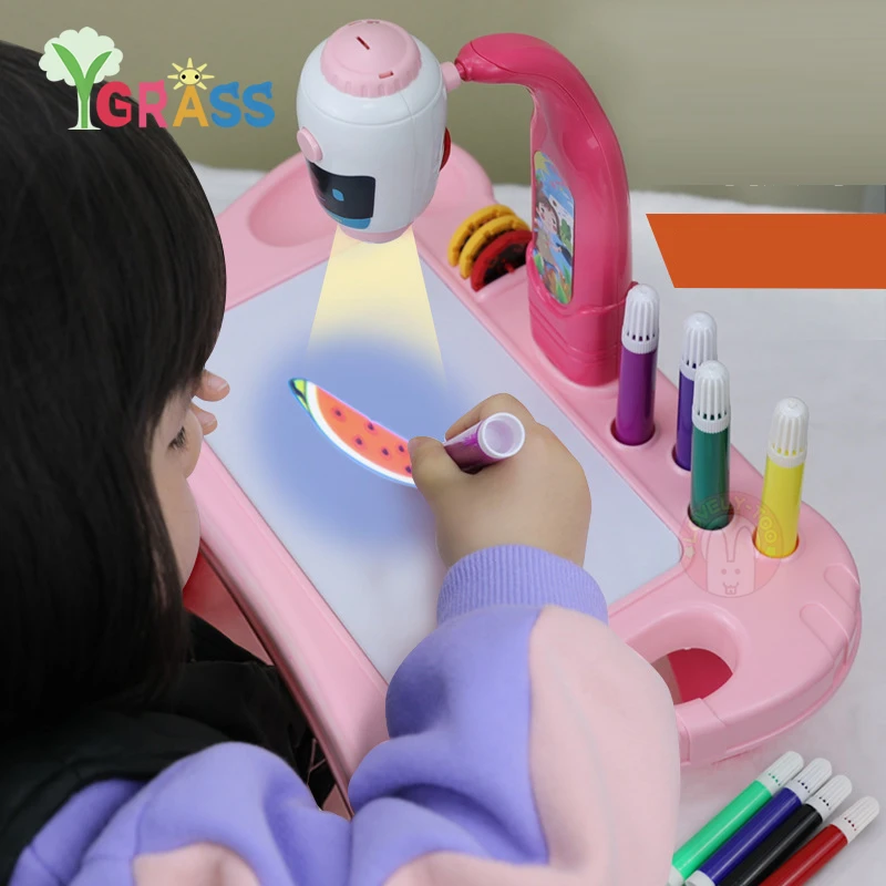 Girls Toys Projector Art Drawing Board Kids Table With Tools Pen Stencils For Painting Games Coloring Educational Creative Set | Игрушки и