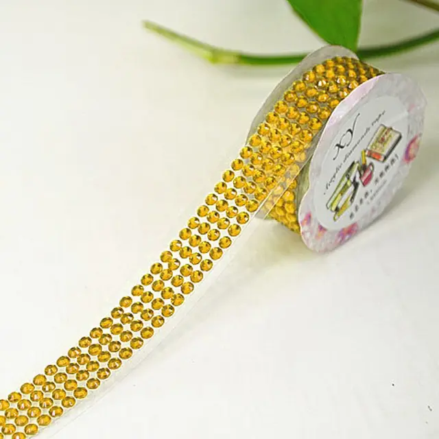 Fashion Lovely High Quality Self-Adhesive Acrylic Rhinestones Stick On Scrap Booking Craft Sticker Tape -Best Sale Nastro 4