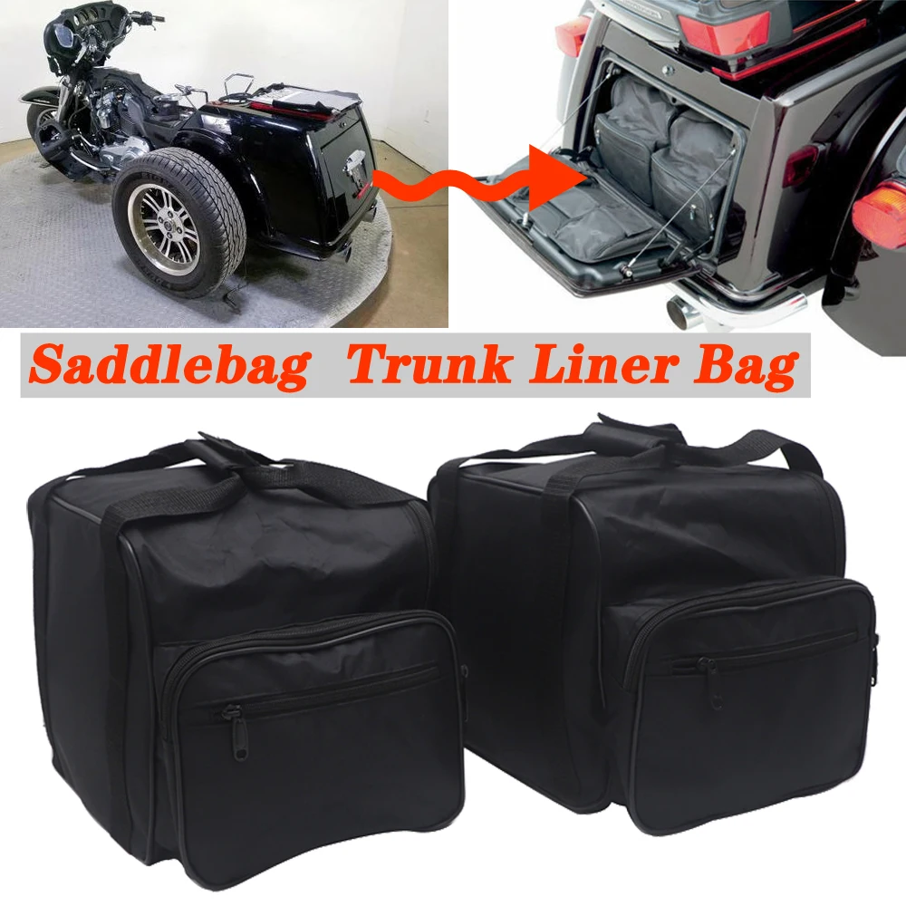

For Tri Glide Trike 2Pcs Motorcycle Saddlebags Trunk Liner Bag Luggage Bags 2009-2019